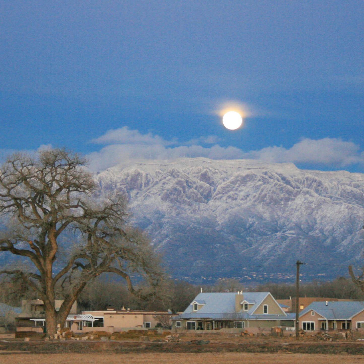 Moon Over Mountain Postcard