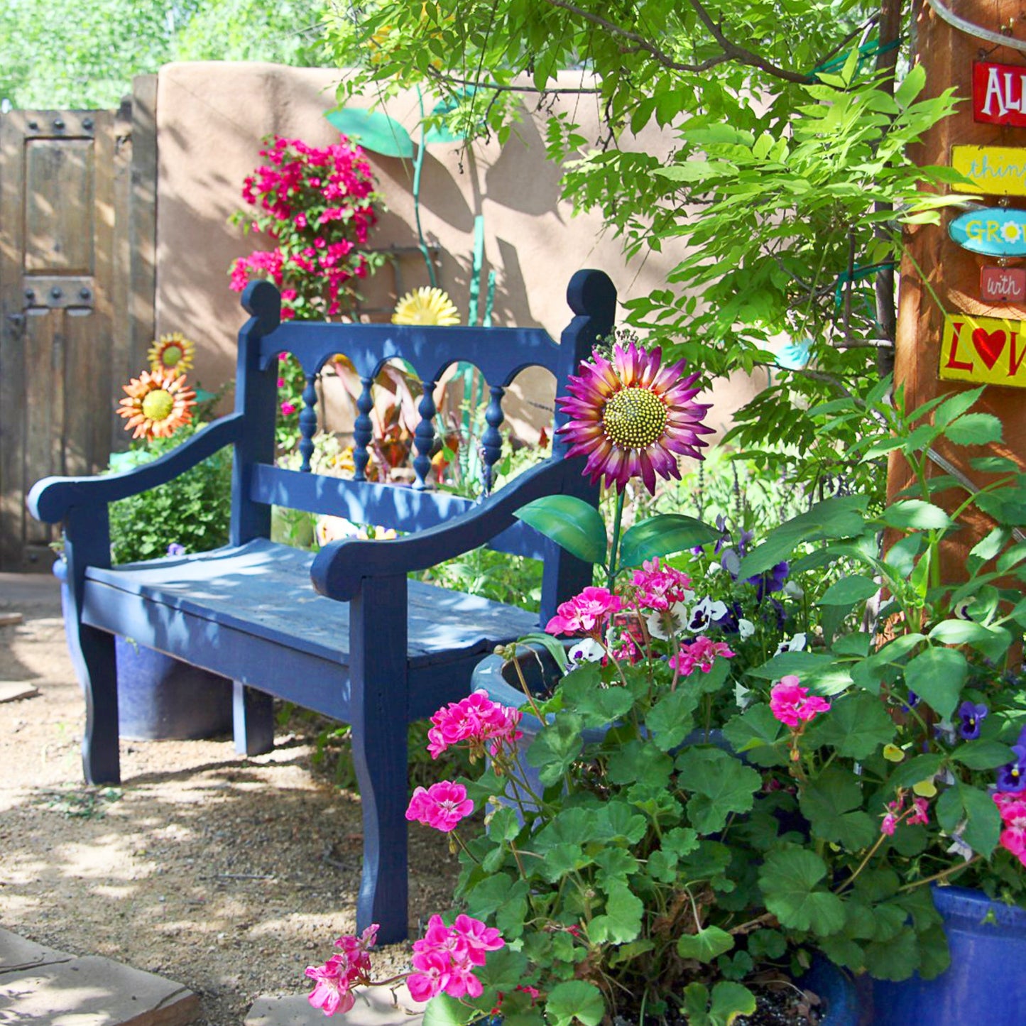 Spring Blue Bench