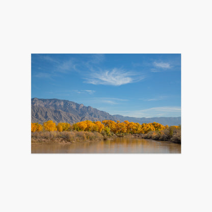 Autumnal View of Sandia Mountains Luxe Postcard