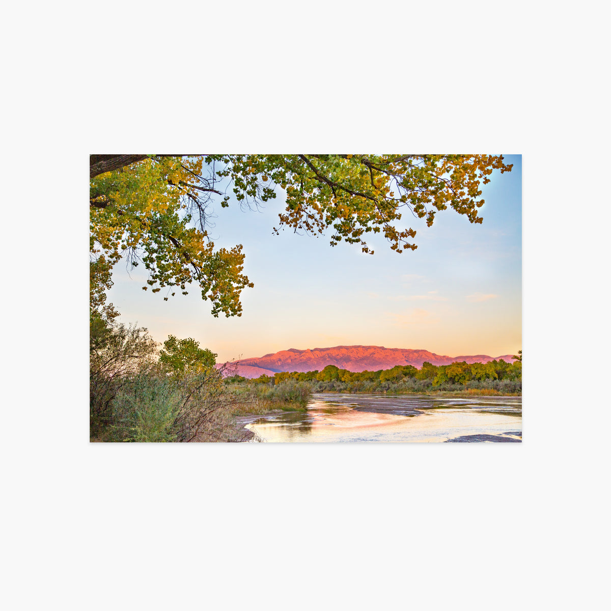 West Side Sunset Over Sandia Mountains Luxe Postcard