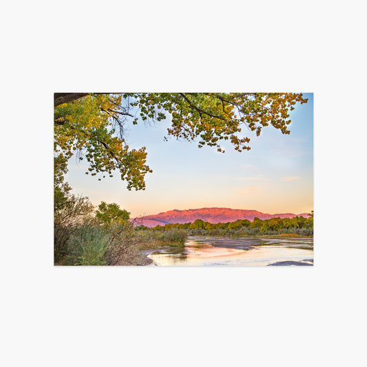 West Side Sunset Over Sandia Mountains Luxe Postcard