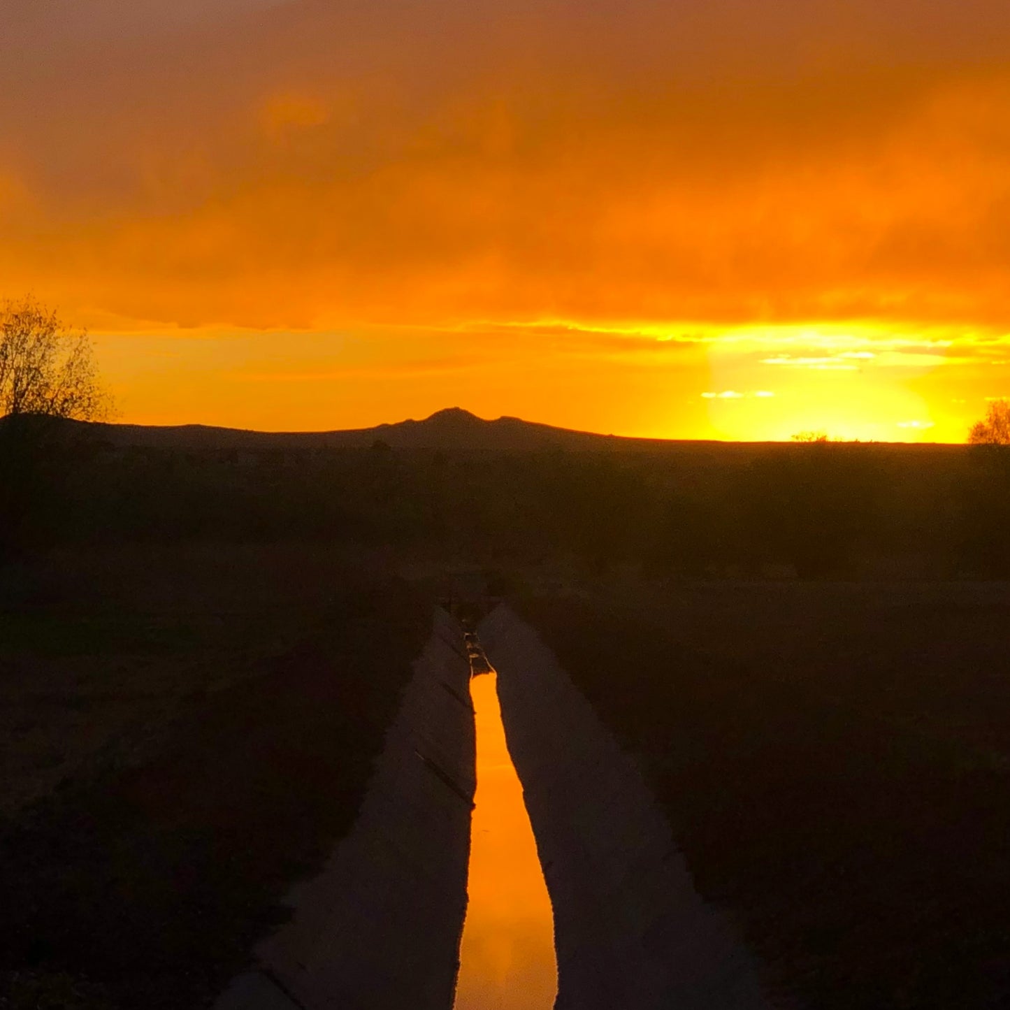 Orange Sunset over Volcanos