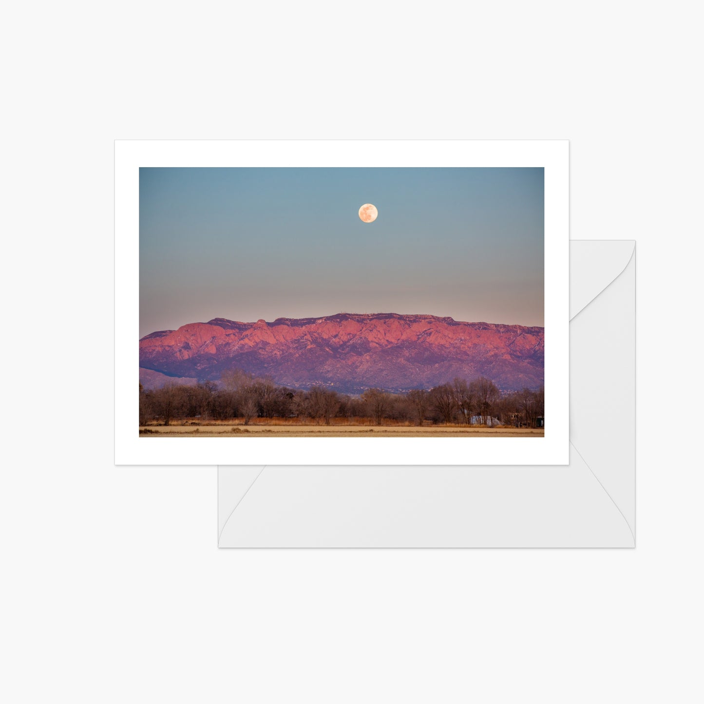 Moon and Sandia Mountains