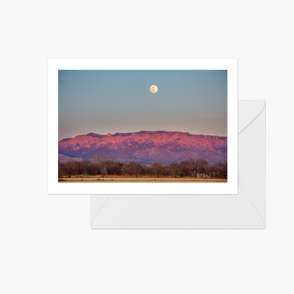 Moon and Sandia Mountains