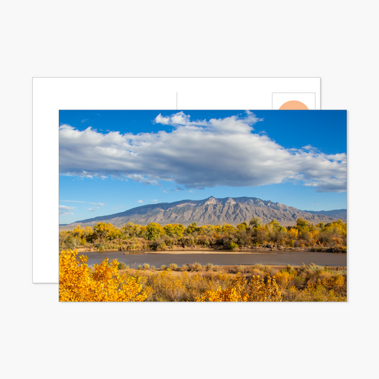 Sandia Mountains in Fall from Corrales Postcard