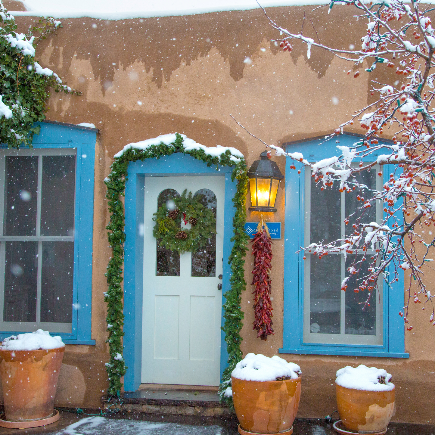 Christmas Blue Door Canyon Road